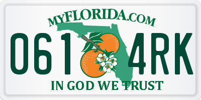 FL license plate 0614RK