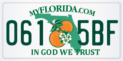 FL license plate 0615BF