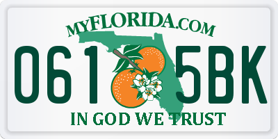 FL license plate 0615BK