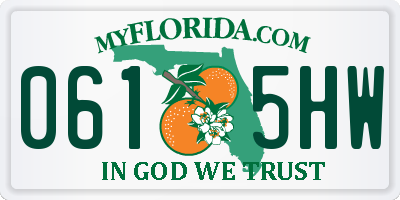 FL license plate 0615HW