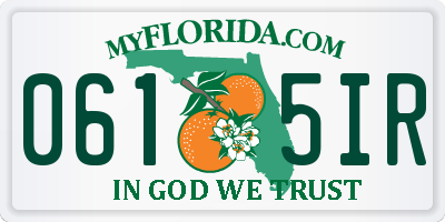 FL license plate 0615IR