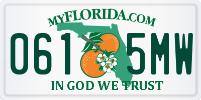 FL license plate 0615MW