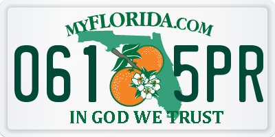 FL license plate 0615PR