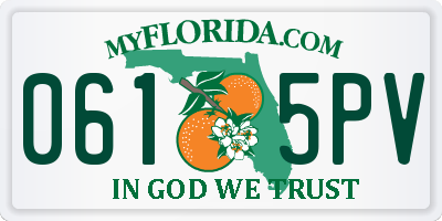 FL license plate 0615PV