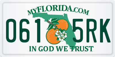 FL license plate 0615RK