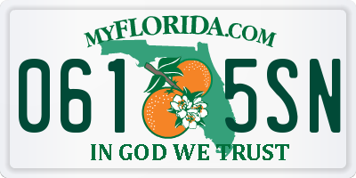 FL license plate 0615SN
