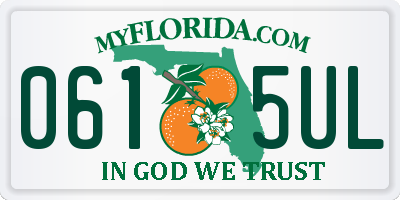 FL license plate 0615UL