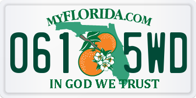 FL license plate 0615WD