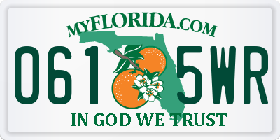 FL license plate 0615WR