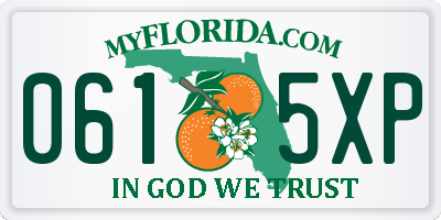 FL license plate 0615XP