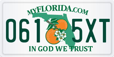 FL license plate 0615XT