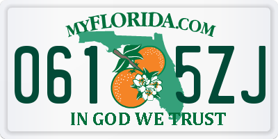 FL license plate 0615ZJ