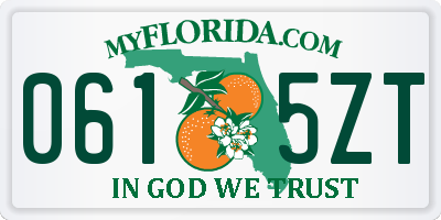 FL license plate 0615ZT