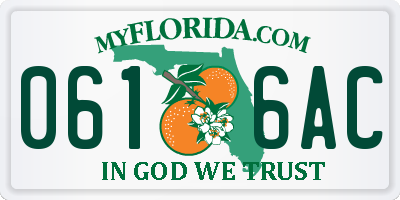FL license plate 0616AC