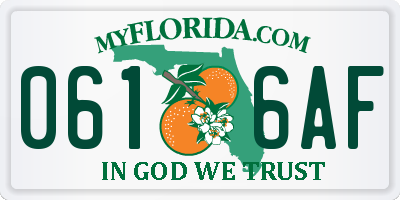 FL license plate 0616AF