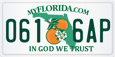 FL license plate 0616AP
