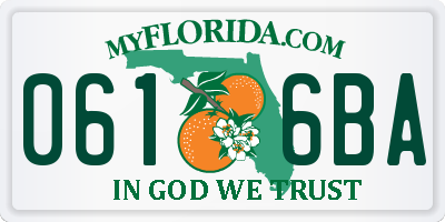 FL license plate 0616BA