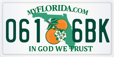 FL license plate 0616BK
