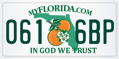 FL license plate 0616BP
