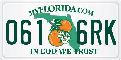 FL license plate 0616RK