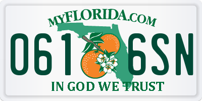 FL license plate 0616SN