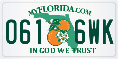 FL license plate 0616WK