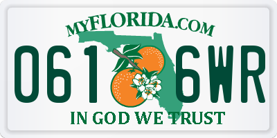 FL license plate 0616WR