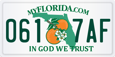 FL license plate 0617AF