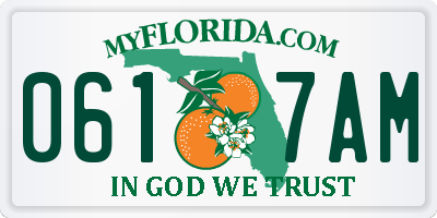 FL license plate 0617AM