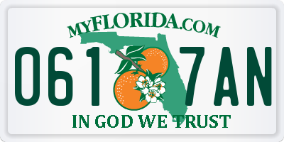 FL license plate 0617AN