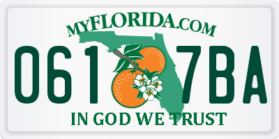 FL license plate 0617BA
