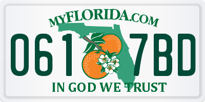 FL license plate 0617BD