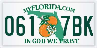 FL license plate 0617BK