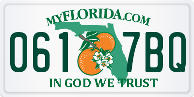 FL license plate 0617BQ