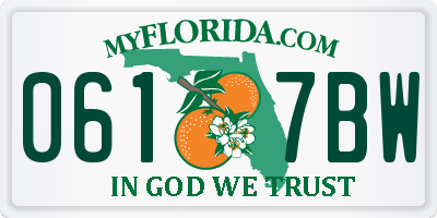 FL license plate 0617BW