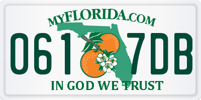 FL license plate 0617DB