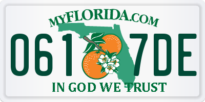 FL license plate 0617DE