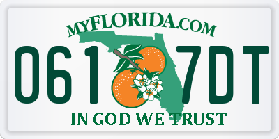 FL license plate 0617DT