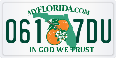 FL license plate 0617DU