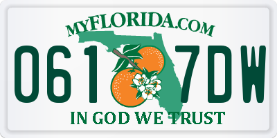 FL license plate 0617DW