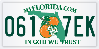 FL license plate 0617EK