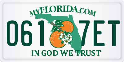 FL license plate 0617ET