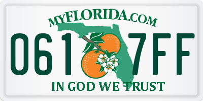 FL license plate 0617FF