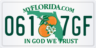 FL license plate 0617GF