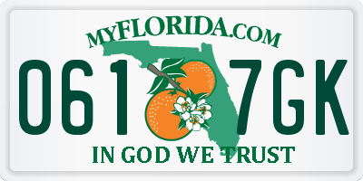 FL license plate 0617GK
