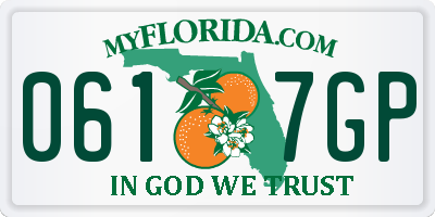 FL license plate 0617GP