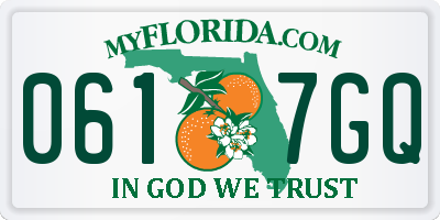 FL license plate 0617GQ