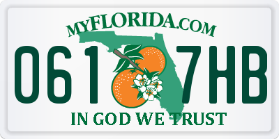 FL license plate 0617HB