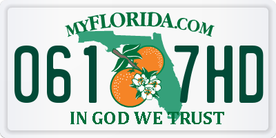 FL license plate 0617HD