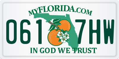 FL license plate 0617HW